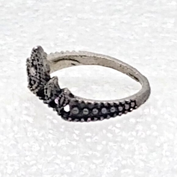 Crown Tiara Ring Size 5 Jewelry Boho Statement Piece Sterling Silver (unstamped) - Picture 4 of 6